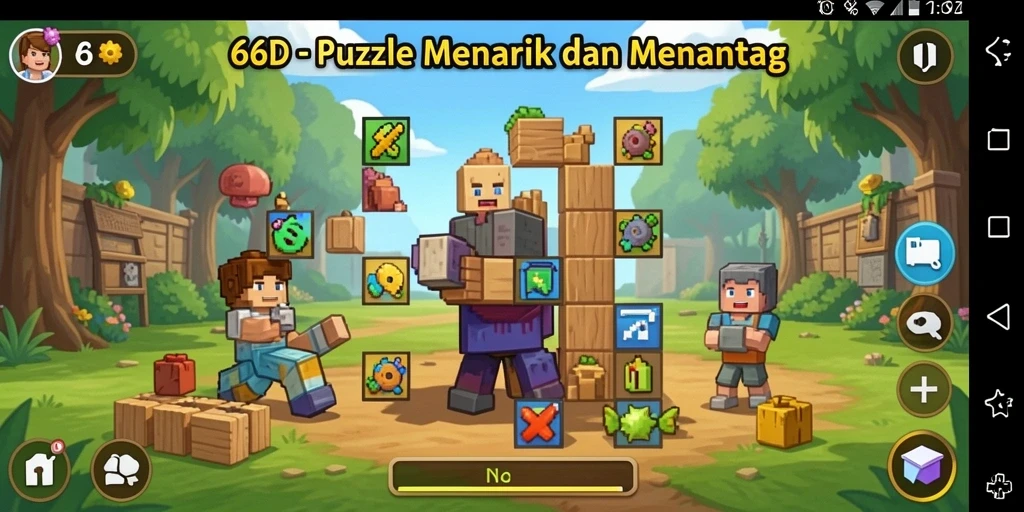 Tampilan gameplay 66D yang seru dan menantang teka-teki.