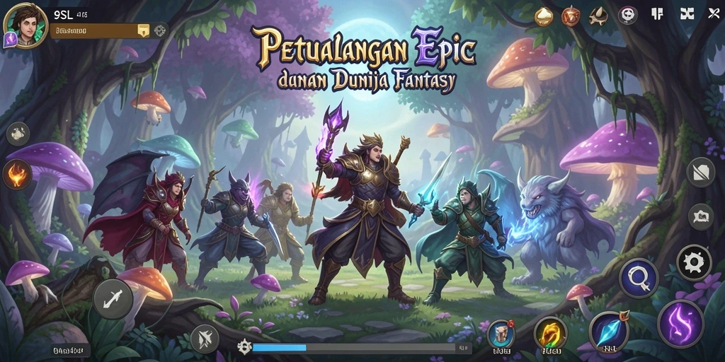 Tangkapan layar gameplay 9SL yang menggambarkan pertempuran epik.