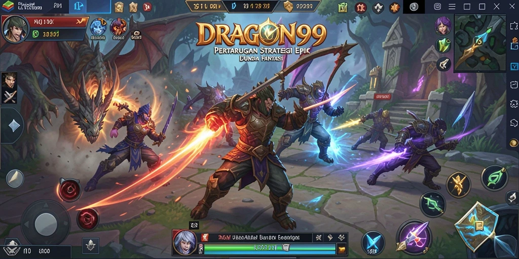 Tangkapan layar DRAGON99 menunjukkan pertempuran strategis yang mendebarkan.