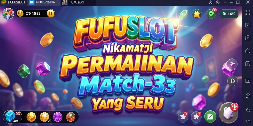 Tampilan gameplay seru FUFUSLOT dengan elemen Match-3 yang menantang.