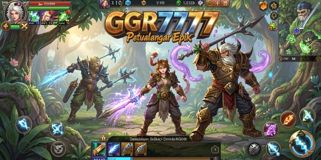 Screenshot GGR7777 menunjukkan aksi pertarungan seru dalam RPG.
