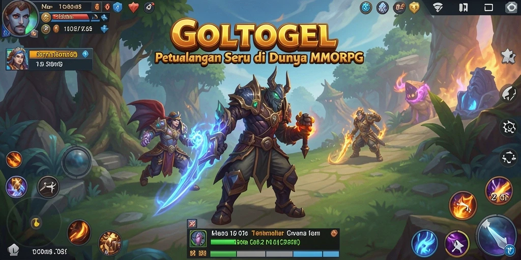 Screenshot GOLTOGEL menampilkan aksi pertempuran seru dalam dunia MMORPG.