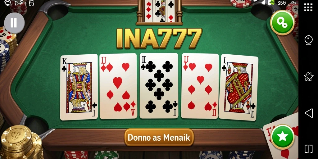Screenshot tampilan gameplay seru permainan Domino INA777.