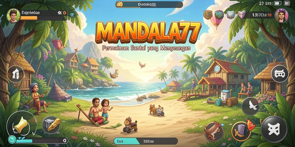 Tampilan gameplay <strong>MANDALA77</strong> yang penuh warna dan menarik.