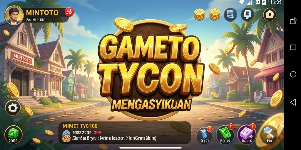 Tampilan gameplay MINTOTO dengan berbagai elemen Tycoon.