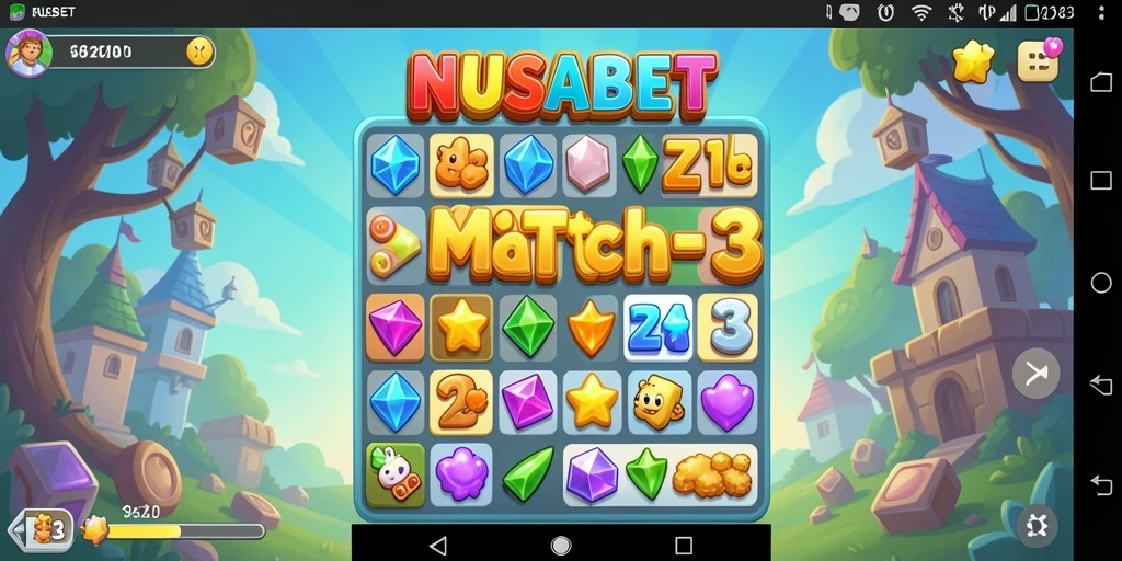 Tampilan gameplay seru dari NUSABET yang penuh warna.