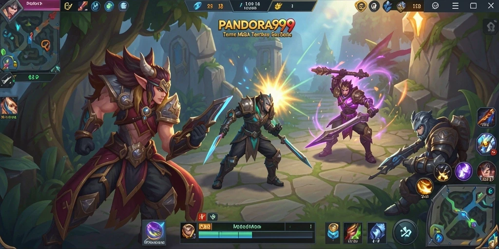 Gameplay seru PANDORA99 dengan pertarungan karakter yang strategis.