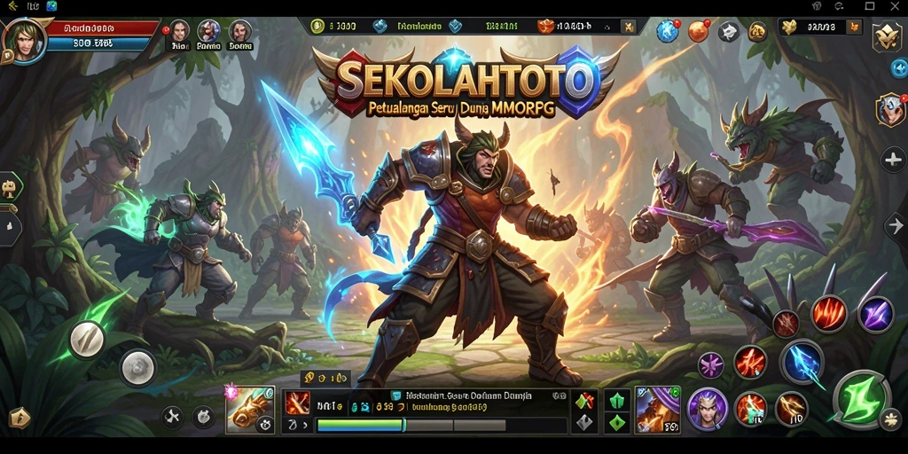 Gameplay SEKOLAHTOTO yang penuh aksi dalam dunia MMORPG.
