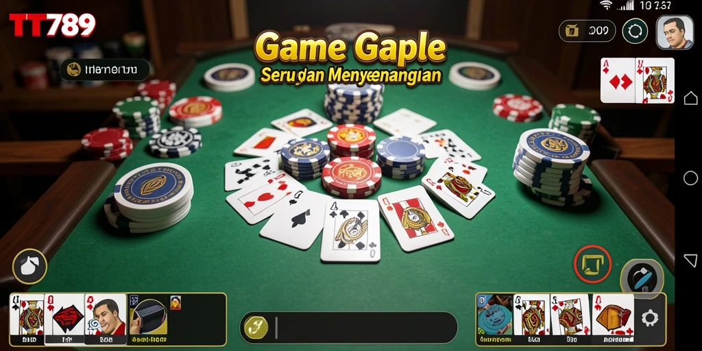 Tampilan gameplay Gaple yang seru dan interaktif di TT789.